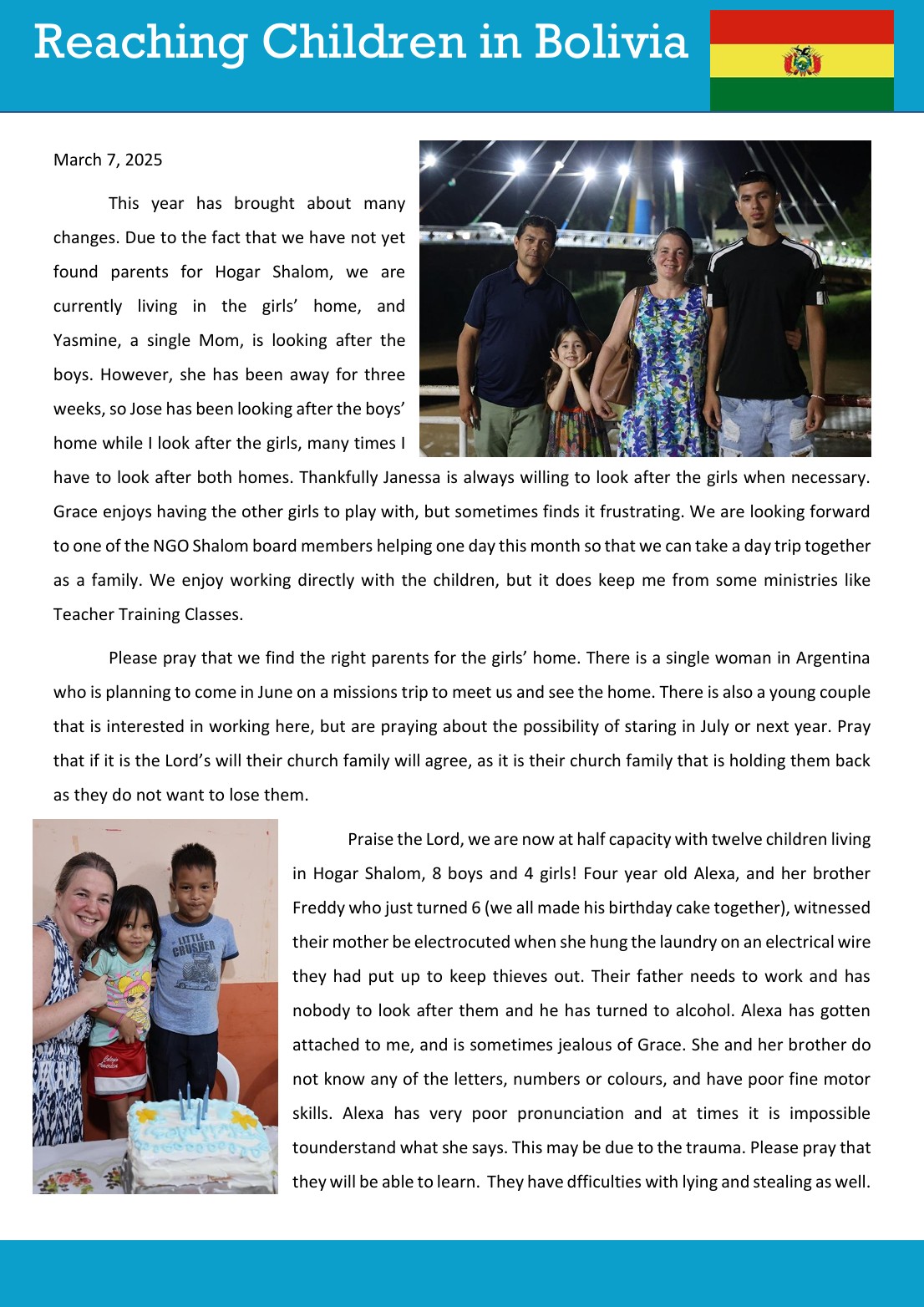 Prayer Letter - March 2025